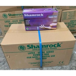 Shamrock Latex Hand Gloves CASE 1,000 pcs, 10 Boxes 100ct/box - SMALL