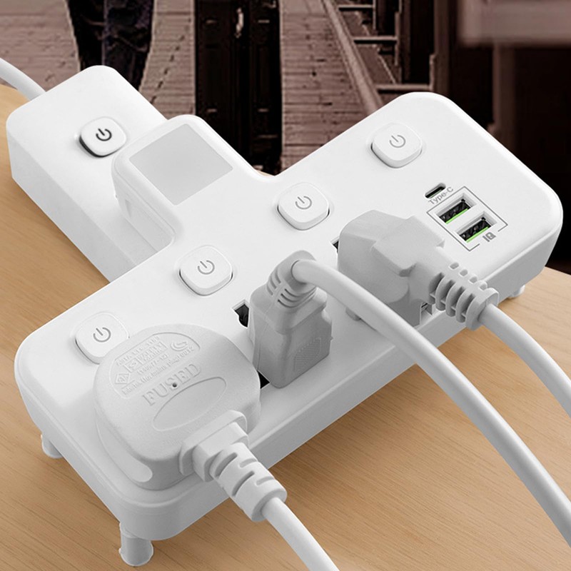 Plug Extension Socket, Double Socket with USB, Plug Adaptor, Plug