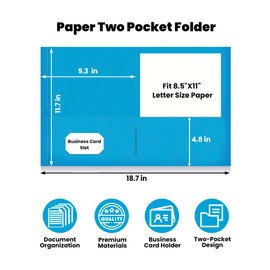 SUNEE Folders with Pockets(25 Pack, Assorted Colors), 2 Pocket Folders Fit Letter Size Paper, Paper File Folder for School Office Home Business