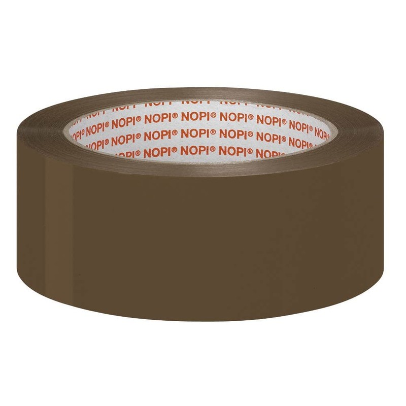 Nopi Universal Rolls of Brown/Buff Packing Tape, 66 m x