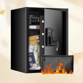 Bonsaii Safe Box with Fireproof Bag, 1.8 Cubic Feet Security Home Safe with Electronic Keypad, Large Document Safe for Home, Money, Cash, Jewelry, 14.2"W x 12.99"D x 19.7"H