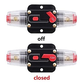RKURCK RKURCK 100 Amp Circuit Breaker Manual Reset Inline Fuse Inverter for Car Marine Trolling Motors Boat ATV Audio Solar Inverter System Protection 12V-24V DC 100 Amp