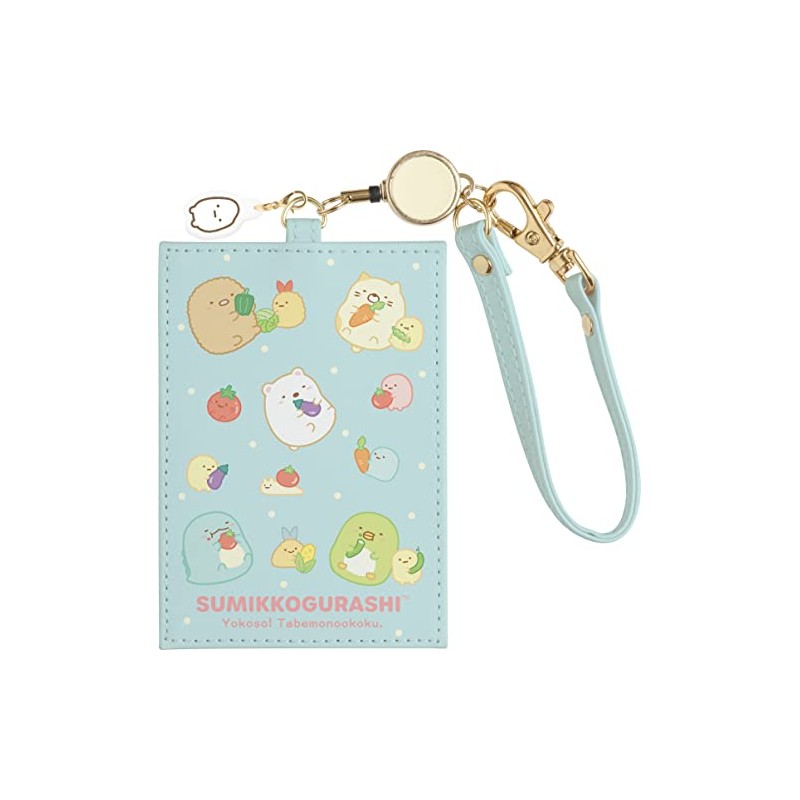 PB68801 Sumikko Gurashi "Welcome! Tabemono Okoku" Pass Case with Reel