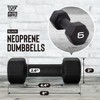 CAPHAUS Black Neoprene Coated Hex Dumbbells, Set of 2 for