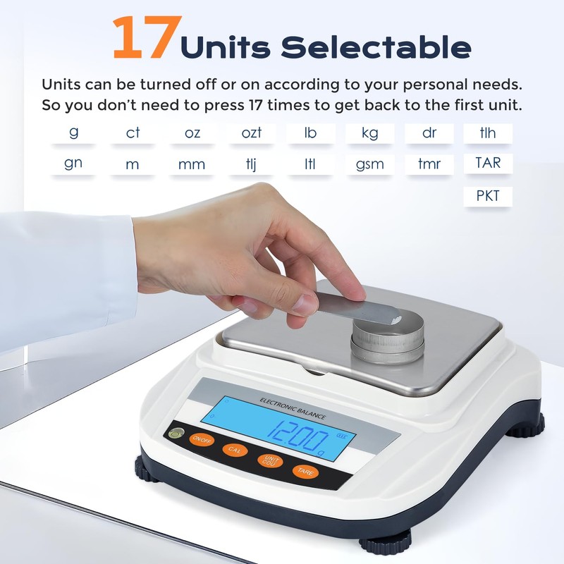 Bonvoisin Lab Scale Rechargeable Electronic Balance 3000gX0.01g Precision Analytical Balance