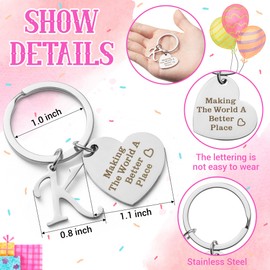 WATINC 16th Birthday Gifts Set for Girls, Birthdays Decorations Makeup Bag & Initial Letters Keychains, Rainbow Canvas Zipper Pouch Making The World a Better Place Since 2007 for Her Teens Daughter