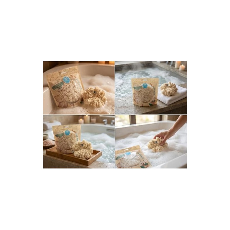 Esponja Baño Orgánica Algodón Orgánico Corporal Natural Ultrasuave Ducha Exfoliante