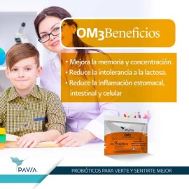 Probióticos Pavia con 1 billón vivos y activos L. Rhamnosus y L. bulgaricus, sabor Mango