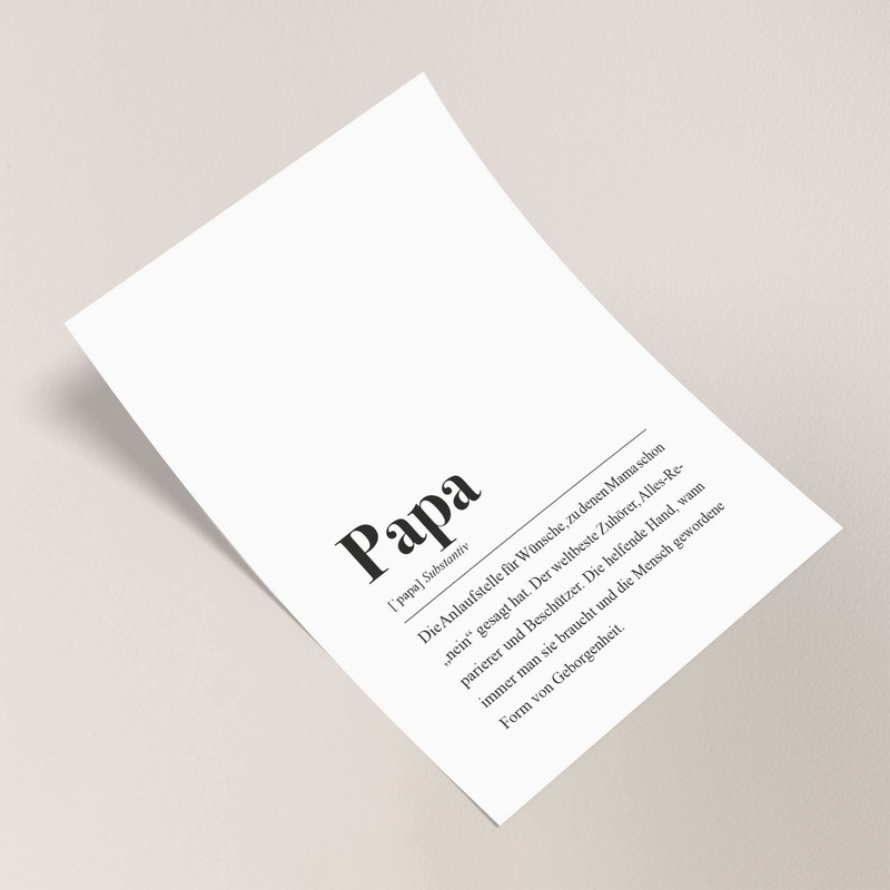 Papa Definition Poster DIN A4