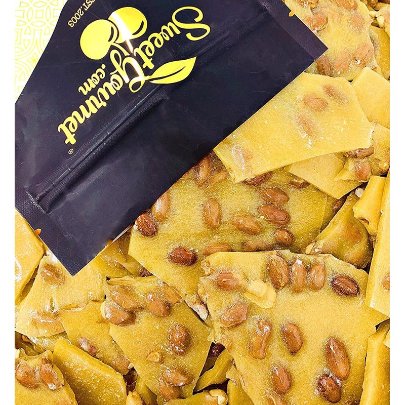 SweetGourmet Original Peanut Brittle Candy, Homestyle Toffee with Nuts, Traditional