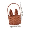Levemolo Cute Rabbit Ears Easter Egg Basket Handheld Rattan Storage