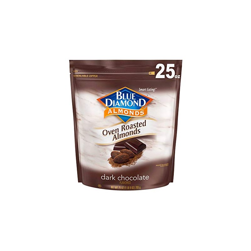 Blue Diamond Almonds, Oven Roasted Dark Chocolate Flavored Snack Nuts,