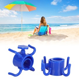 Umbrella Hook, Strong 2Pcs Beach Umbrella Hook Hanger 4 Prong Adjustable Height for Sunglasse for Hat (Blue)