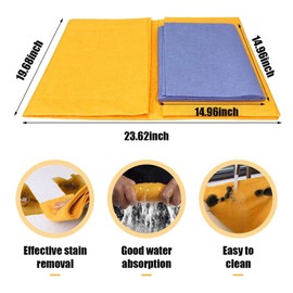 nnOuOnn Miracle Absorbent Cleaning Cloth Shammy, 8pcs Ultra-Absorbent Premium Multi-Purpose Cleaning Shammy Towel, Cleaning Cloths for Home All Purpose, Reusable Non-Scratch Woven Cars Pet