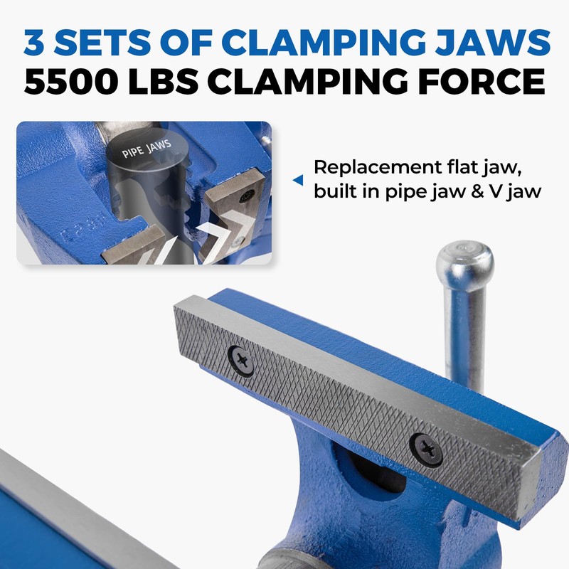 Forward HY-DT100-4IN Heavy Duty Bench Vise 360-Degree Swivel Base and