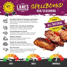 Lane's Spellbound Pork Rub Seasoning, All-Natural BBQ Seasoning Rib Rub, Premium Butt Rub Seasoning & Sweet BBQ Rubs for Smoking, Made in USA, 2 Lbs