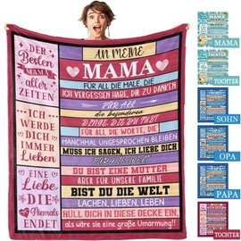 SIMIEEK Mum Gift Blanket for Mother's Day, Birthday, Christmas, Valentine's Day, Best Mum Gifts for Women from Daughter, Son, 150 x 130 cm