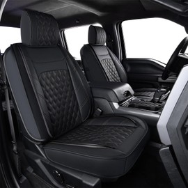 Silverado Sierra Seat Covers, for Truck Chevy Silverado GMC Sierra 1500 2019-2025, 2500HD 3500HD 2020-2025 Crew Double Extended Cab Seat Cushion Protector(Front Pair, Black 2 pcs)