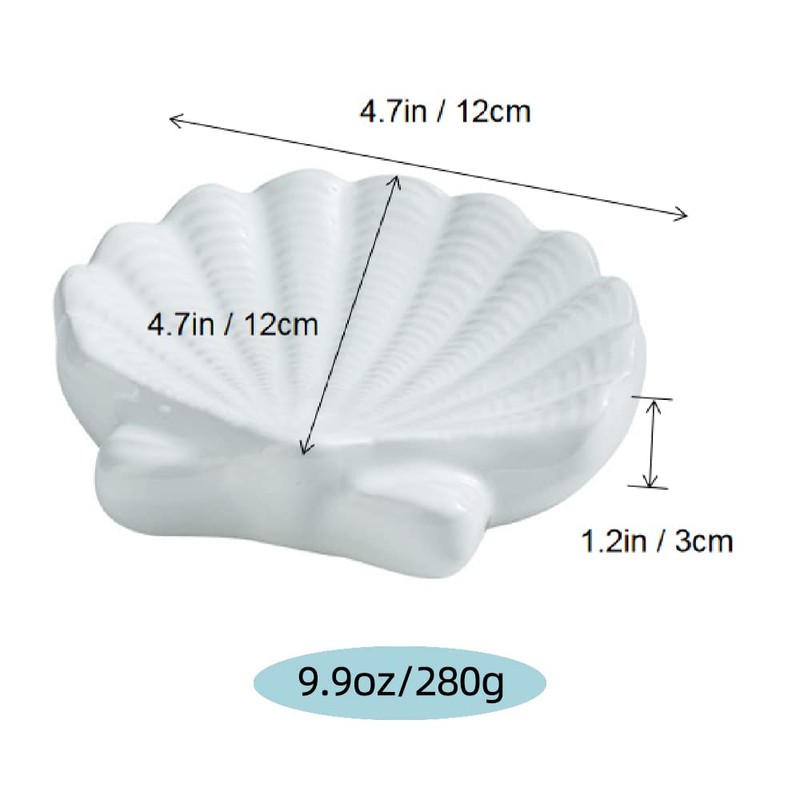 Shell Soap Dish, Starfish Jewelry Dish Tray, Ceramic Ocean Soap