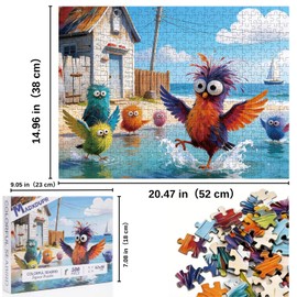 MADXDUPR 500 Piece Puzzles for Adults - Beach Birds Coastal Jigsaw Puzzles