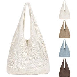 Bolso Grande De Ganchillo Para Mujer,Bolso De Playa De Malla,Bolso De Hombro Plegable, Bolso De Viaje Informal.