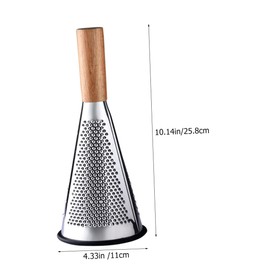 NOLITOY Vertical Stainless Steel Cheese Grater Cone Shaped Grating Tool with Comfortable Handle Kitchen Gadget for Easy Grating of Cheese for Home and Restaurant Use