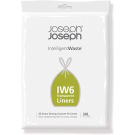 Joseph Joseph IW6 30-litre General Waste Liners (20 Pack) - Transparent, 30 LT