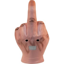 Middle Finger Funny Head Mask Costume Party Prop Adult Middle Finger Mask