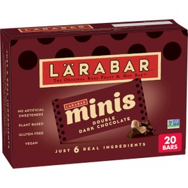 Larabar Double Dark Chocolate Mini Bars, Gluten Free Vegan Bars, 20 ct