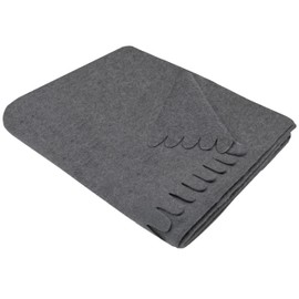 ZOLLNER Cuddly Blanket 130 x 170 cm Cuddly and Durable Fleece Blanket Washable up to 60 °C Beautiful Wave Edges Anti-Static Polyester in Grey Oeko Tex® Certified