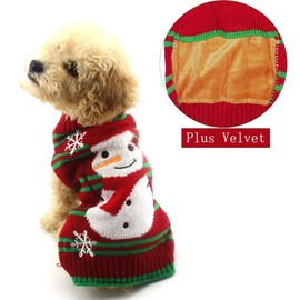NACOCO Dog Snow Sweaters Thick Snowman Sweaters Xmas Dog Holiday Sweaters New Year Christmas Sweater Pet Clothes for Small Dog and Cat(Thick Snowman, S)