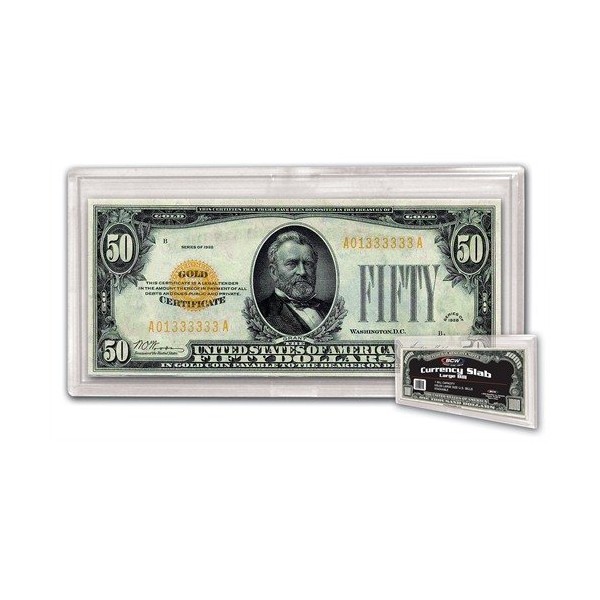 (3) US Currency Paper Money Bill Protector Slab Holder for Large Older Bills by BCW