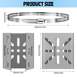 Forhandy Pole Mount for Security Camera, Universal Vertical Pole Mount with 3 Adjustable Clamps & Screws, Camera Mount for Stage Lights, Solar Panels, CCTV Cameras