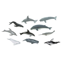 Miniblings Set of 9 Whale & Dolphin Figures Animal Figure Dolphin Blue Whale Grey Whale