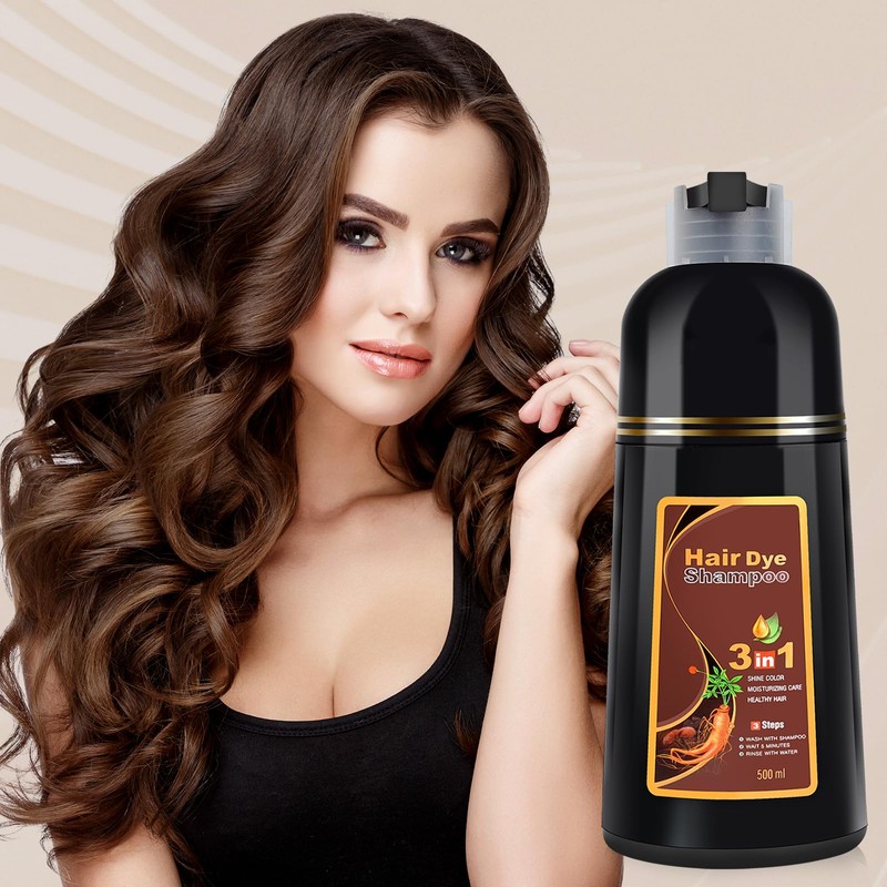 Hair Dye Shampoo 3 in 1, Natural Herbal Dye Shampoo