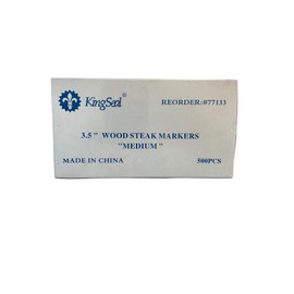 KingSeal 3.5 Inch Natural Birch Wood Steak Markers, Heat Stamped, Medium - 500 Per Box