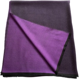 Purple & Black Solid Colour Fringe Design Nepalese Shawl Scarf Wrap Stole Throw Head Wrap Pashmina Hand Made in Nepal CJ Apparel New