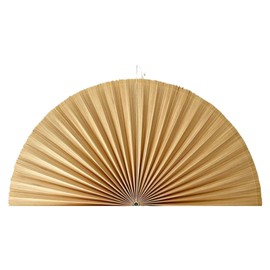 Bamboo Half Circle Window Shade, Arched Windows Shade, Fan Shaped Blinds for Half Moon Coverings, Light Filtering Pleated Shade Half Circle, No Tool No Drill, Easy to Cut and Install (Ivory 60 inch)