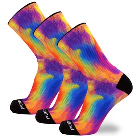 Hiking Outdoor Socks, Prints –Comfortable Moisture Wicking Outdoor Merino Pack (Small/Medium, 3 Pairs - Watercolors)
