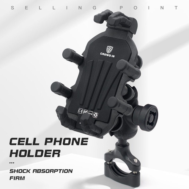 Motorcycle Phone Mount Holder with Vibration Dampener Anti-theft Motorcycle Cell