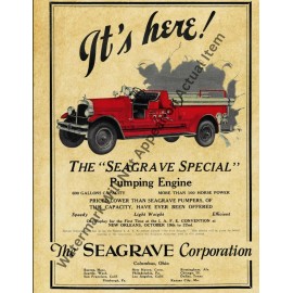 1926 Seagrave Fire Apparatus Sales Ad Photograph Print 8.5x11"