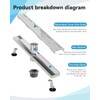 Shower Drain Stainless Steel for Bathroom: Brushed Nickel Linear Shower
