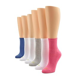 HUE Women's Mini Crew Sock, Wild Rose-6 Pair Pack, One Size