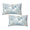Nautical Coastal Throw Pillow Covers 12x20 Set of 2, Beach