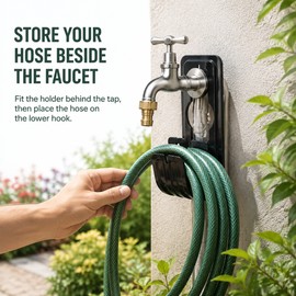 Wall Mount Garden Hose Holder for Outdoor Watering – Space-Saving Anti-Abrasion Hose Storage Rack for Garden Use