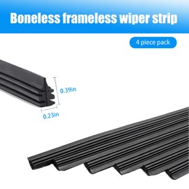 GKmow 4 PCS Car Windshield Wiper Blade, 26In Universal Toughness Rubber Wiper Blades Refills, Adjustable Wiper Rubber Refill for Most Cars, SUVs, Trucks (Black)