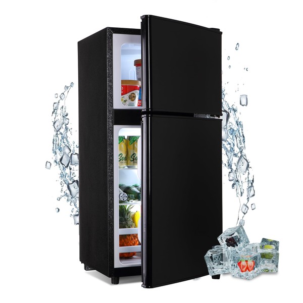 Gshop FLS-90-BLACK Compact Refrigerator 3.6 Cu. Ft. for Apartment, Dorm