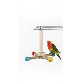 Kyouki Bird Perch Toy - Suitable for Small & Medium Parrots: Conures, Cockatiels, Lovebirds, Parakeets, Quakers, Caiques, Pionus | 360° Spinning Stand | Anti-Boredom Perch