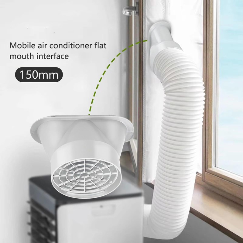 Exhaust Hose Adapter with Protective Net, Window Adaptor Window Nozzle
