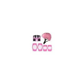 7pzs Kit De Proteccion Casco Codo Mano Patinaje Rodilla Niño Color Rosa-M